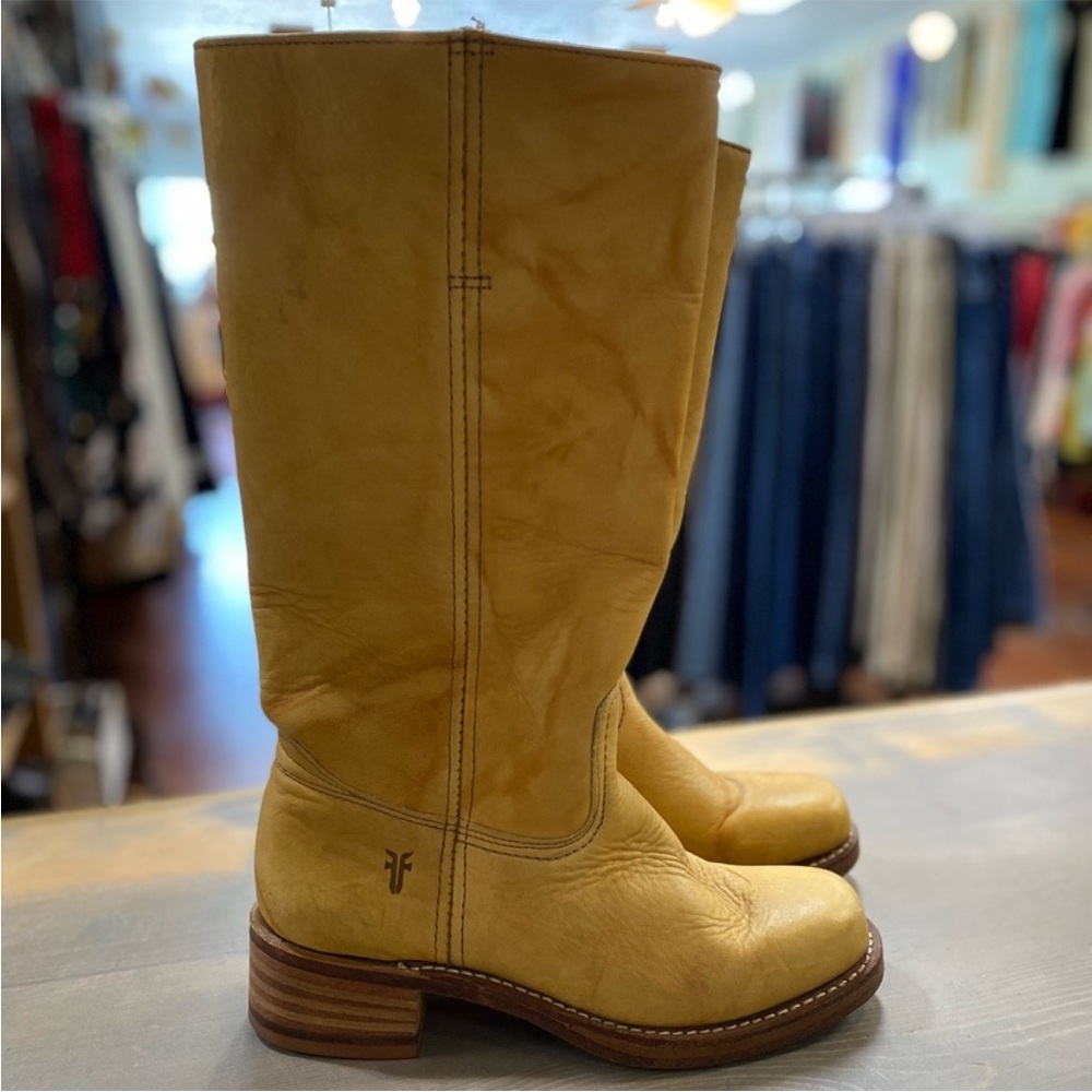 Frye banana leather 14L Campus riding boots